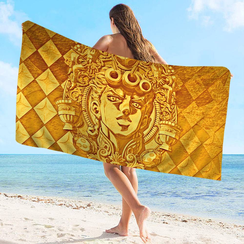 Klassisches Anime J-Jojo B-Bizarre A-Adventure Strandtuch Bunte Handtücher Für Mädchen Mikrofaser Individuell Sandfreier Strand Fitnessstudio Pool