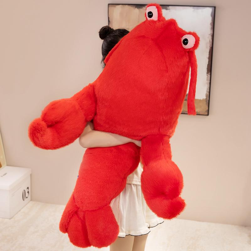 Favorite Toy Unisex Red 50-130Cm Giant Lobster Plush Pillow Cute Crayfish Stuffed Animal Funny Office Hugging Cushion Friend Kids Birthday Gift