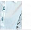 Women's Blue Shirt Autumn New Style Versatile Embroidered White Shirt Long Sleeve Top