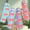1PC Cherry Bow Decor 750ml Color Plastic Sports Water Bottle Leakproof Flip Straw Lid Suitable for Sports Office Home Use