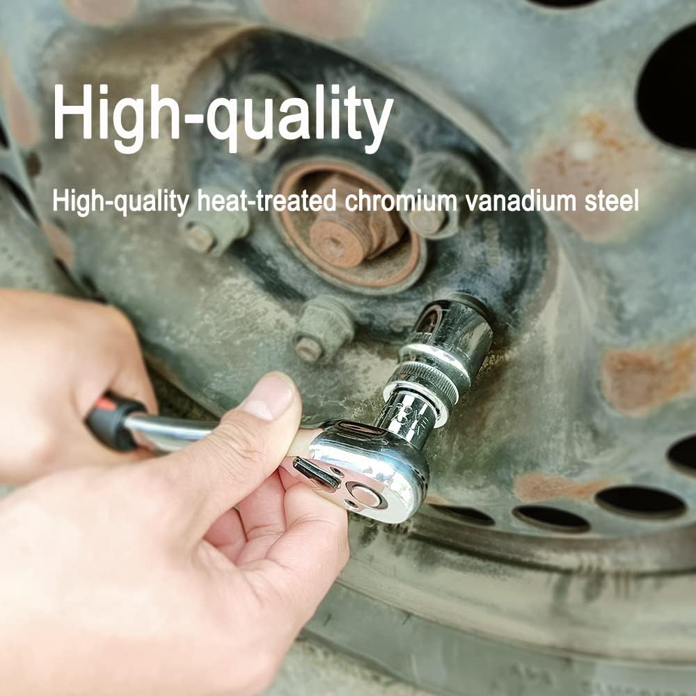 1/4" 3/8" 1/2" Ratchet Wrench Adapter Chrome Vanadium Steel Ratchet/Socket Extension/Conversion Kit for Automotive Maintenance