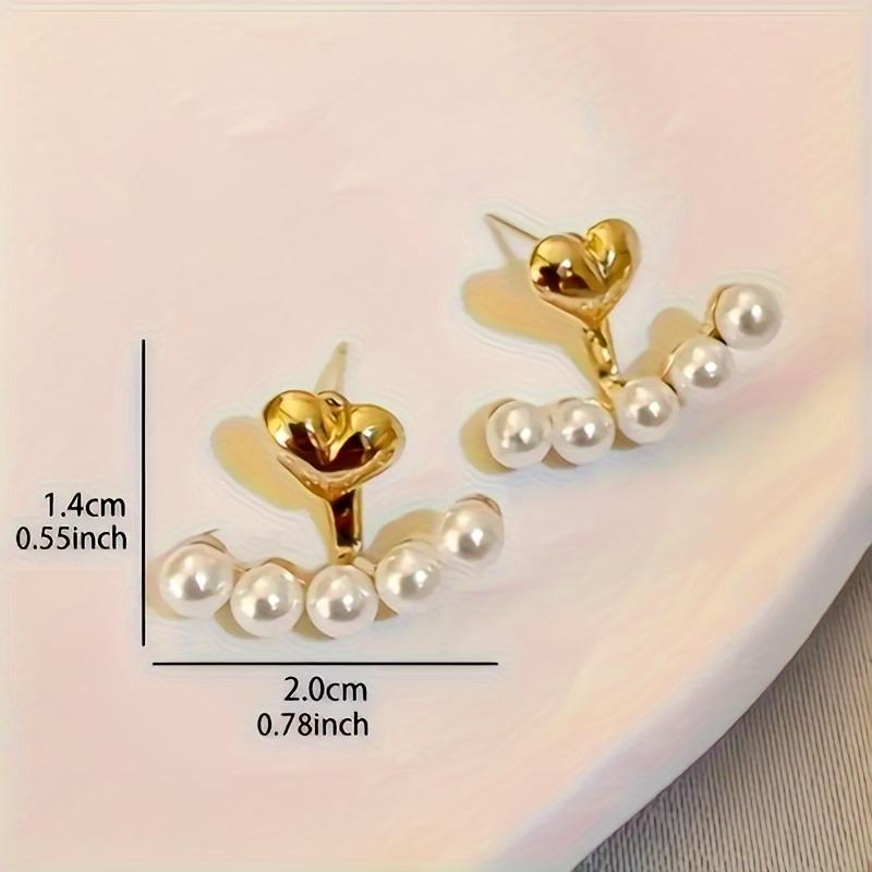Elegant Retro Faux Pearl Earrings - Vintage Zinc Alloy Dangle Studs, Fashion Jewelry for Women, Daily Wear & Party Accessories