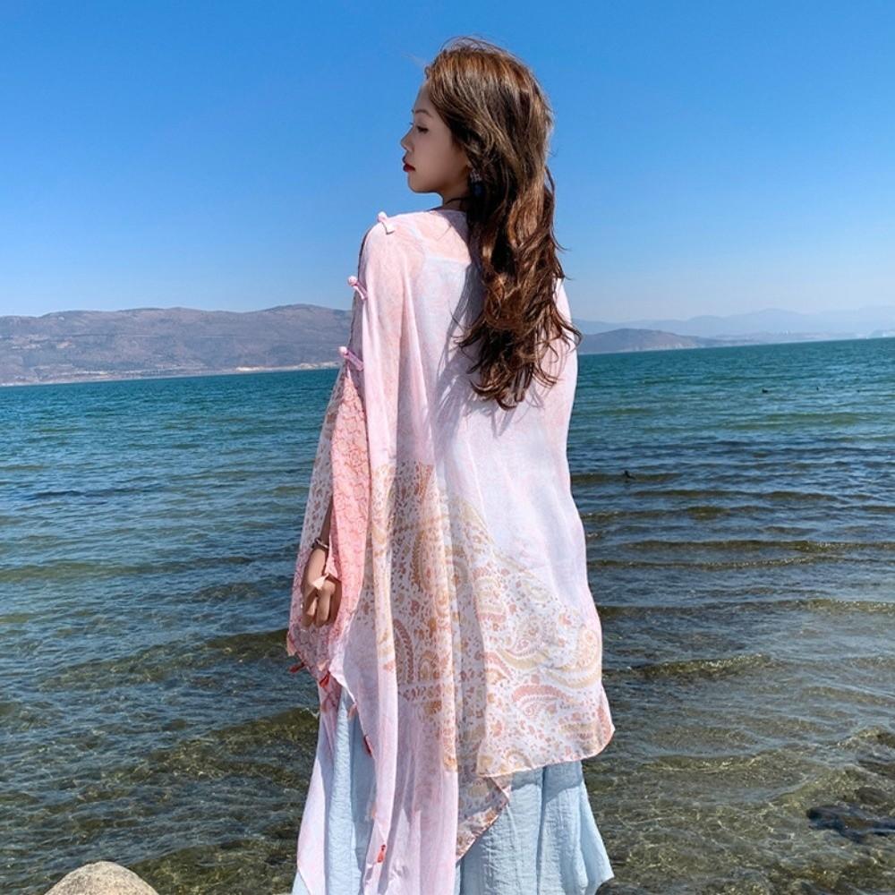 Tassels Sunscreen Scarf Shawl Paisley National Style Cloak Elegant Cardigan Cape Beachside
