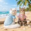 Thin Mesh Dog Cooling Vest Flying Sleeves Breathable Dog Summer Clothes Flower Print Sun Protection Cat Sunscreen Vest
