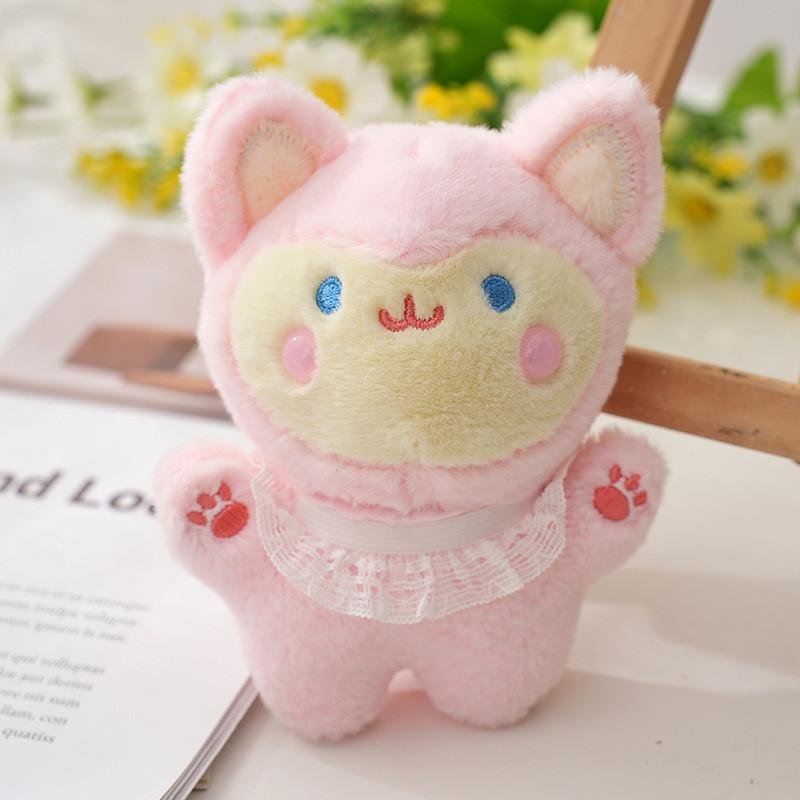 Charming New Fluffy Lace Fox Plush Keychain Adorable And Soft Stuffed Animal