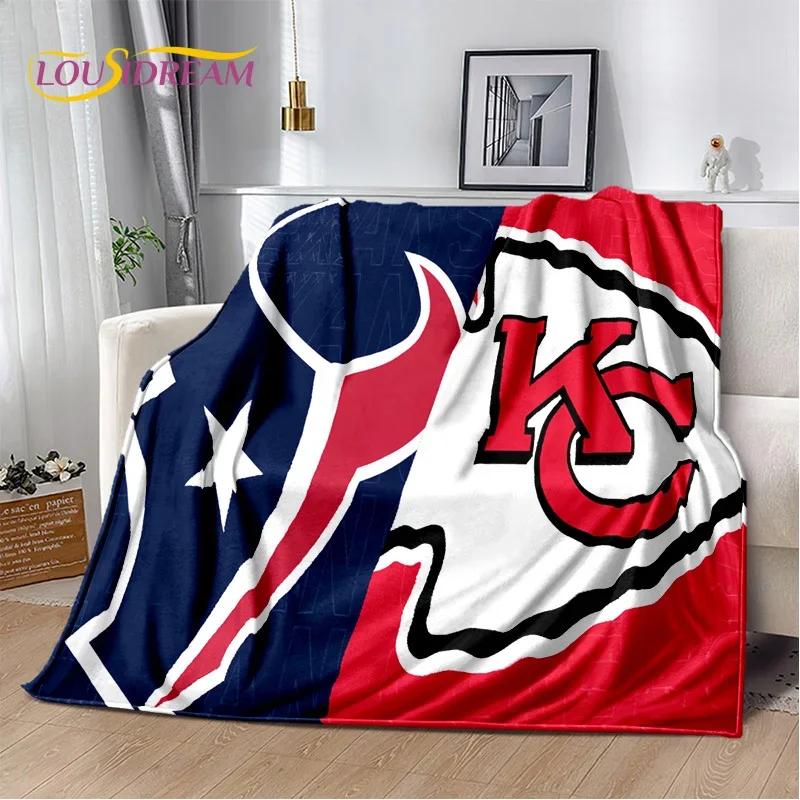 3D American Football Rugby Team Soft Flannel Blanket for Beds Bedroom Sofa Picnic,Throw Blanket for Cover Outdoors Leisure Gift