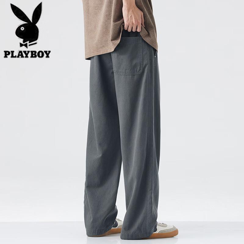 Playboy Men s Tencel Blend Loose Straight Casual Pants 31