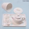 1 Set Teekanne Tasse Tee Ornament Tee-Set Modell Sammlerstück Simulation Tischdekoration Puppenhaus Szenen Zubehör