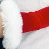 Cosplay Santa Gloves Winter Full Finger Bells/White Cuffs Decor Gloves for Teens