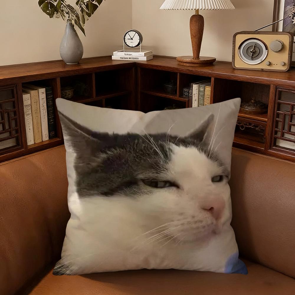 Meme Cat Funny Cushion Cover For Pillow Printing Sofa Decoration Home Car Room Coffee Shop Office Nordic Simplicity