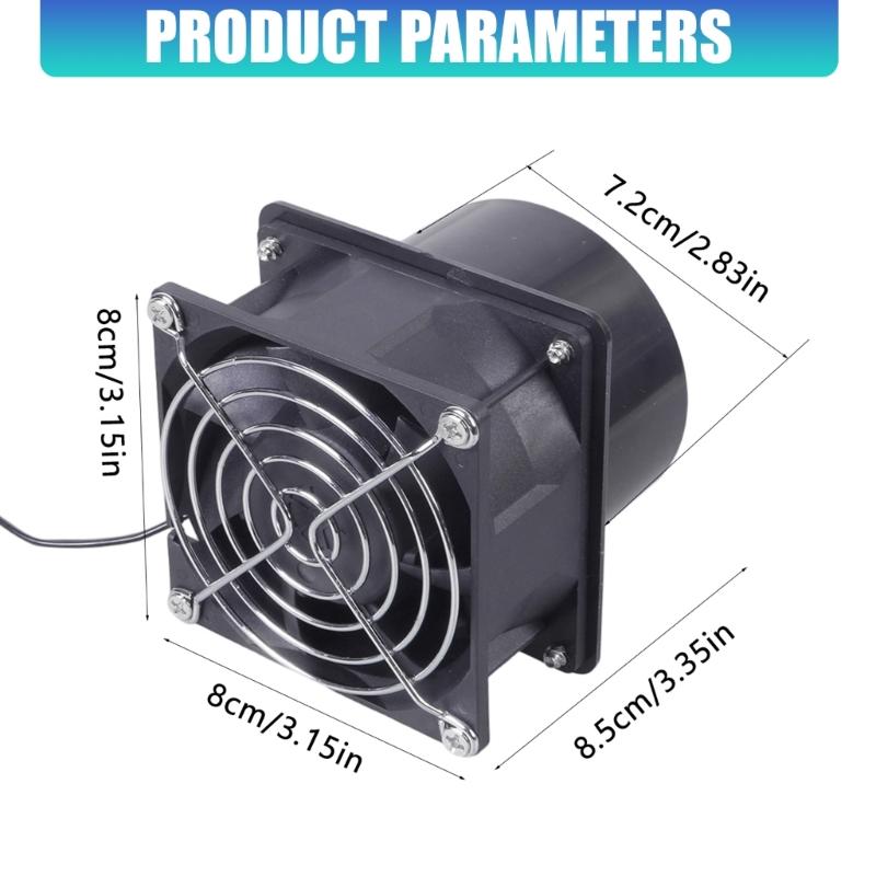 Kit Ventola Completo Ventola di Ventilazione da 80mm Include Griglia di Protezione Controllo Velocità 12V per Installazioni Fai-da-Te Domestiche