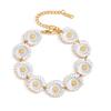 Newins 18k Gold Stainless Steel Geometric Daisy Bracelet - Elegant Niche Design for Women
