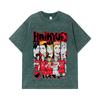 275 GSM Washed T-shirts 100% Cotton Haikyu V8 Nekoma High Print Unisex Heavy Cotton T Shirt