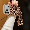 Suede Leopard Print Phone Case with Lanyard for Apple 17PROMAX/16/12/11.