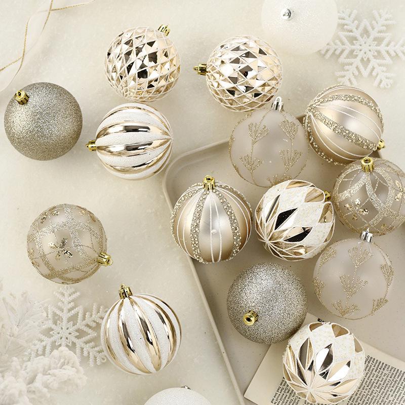 Hand-Painted Christmas Ball Set - 8cm Tree Ornaments & Decorations