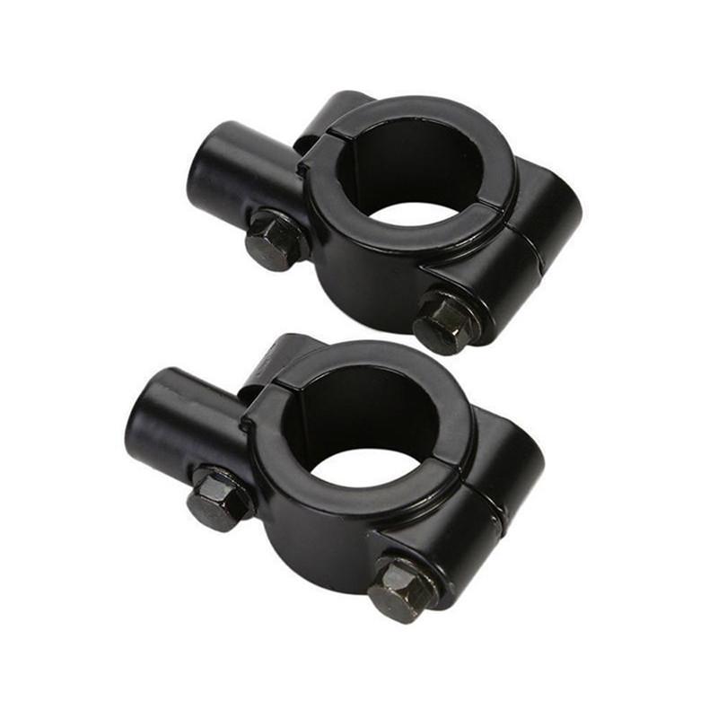 1pcs 8mm 10mm 7/8" Black Aluminum Motorcycle Rearview Handlebar Mirror Mount Holder Adapter Clamp Base Universal