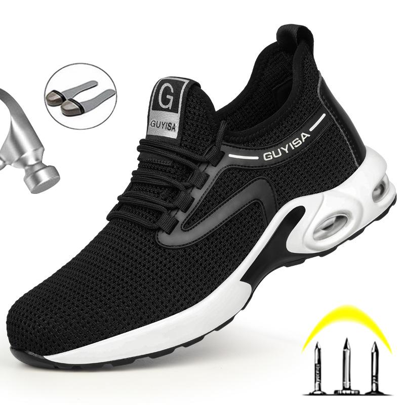 Fashion 2024 Fashion Safety Work Shoes Men Steel Toe Cap Indestructible Shoes Anti-Smashing Construction Safety Boots Work Sneakers Male