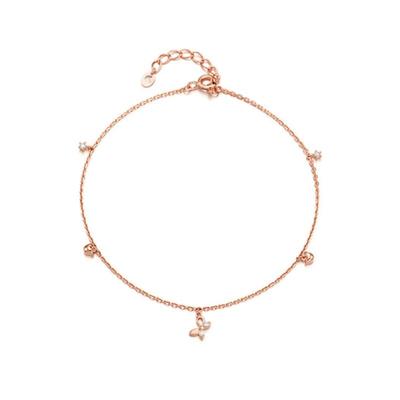 Tirr Lirr Tobillera Tulipán Volador Plata Rosa TASSVP00058M