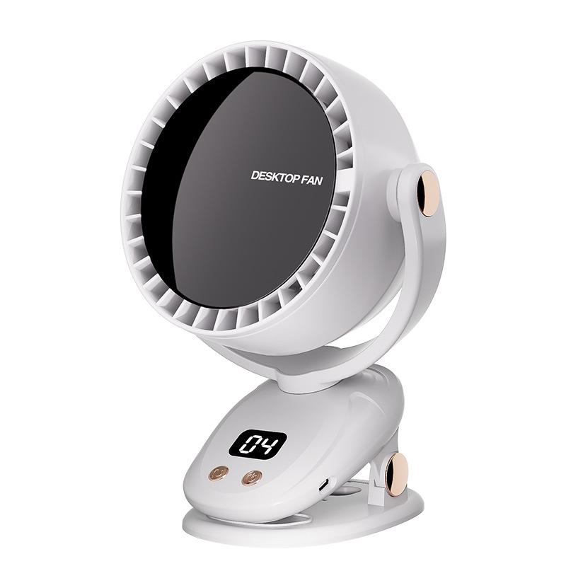 

Portable USB Clip Fan with Long Battery Life for Office, Dorm, or Car Automatic Oscillation білий