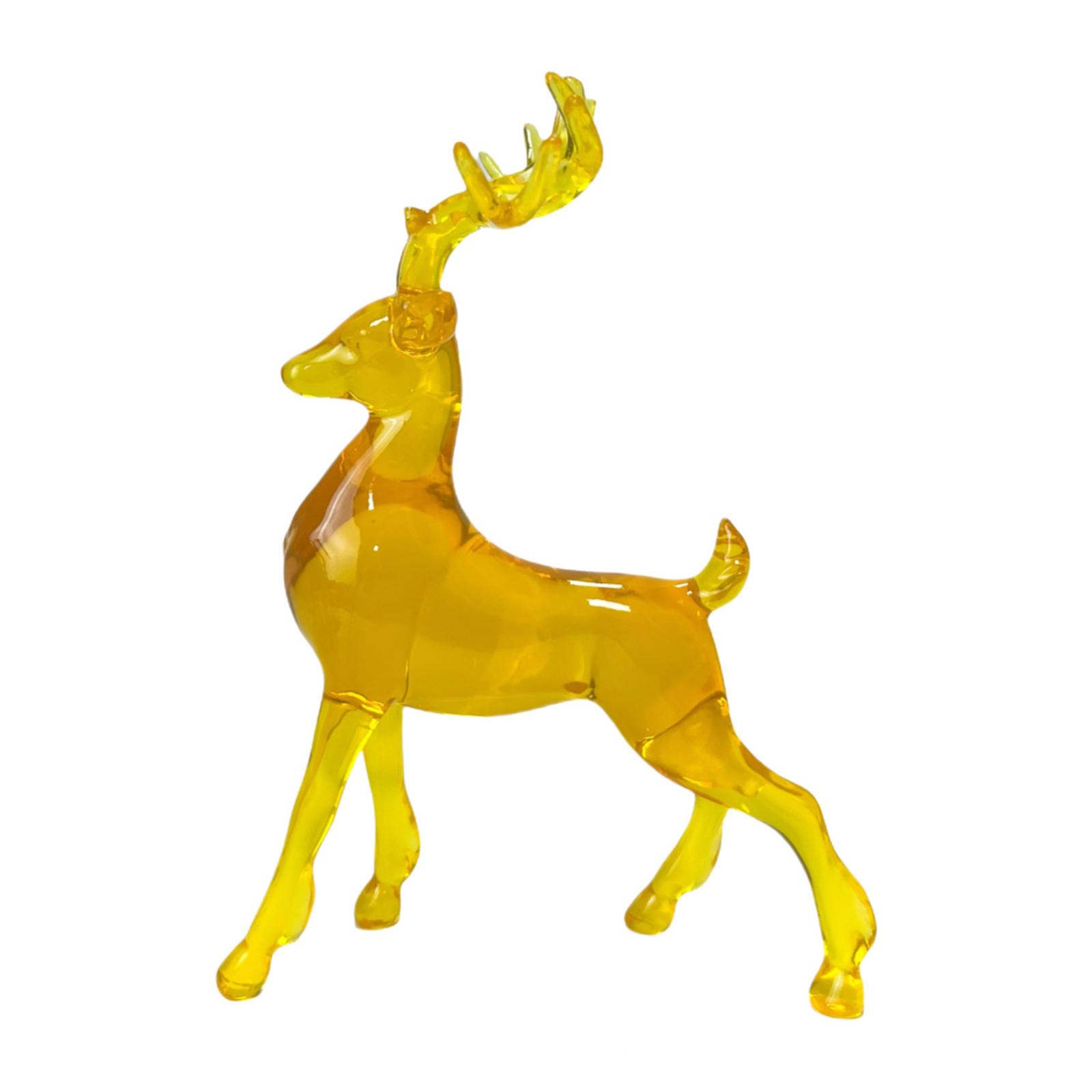 

Элегантная фигурка оленя из смолы, современное украшение для дома, стоящая статуя оленя для рождественского украшения жёлтый