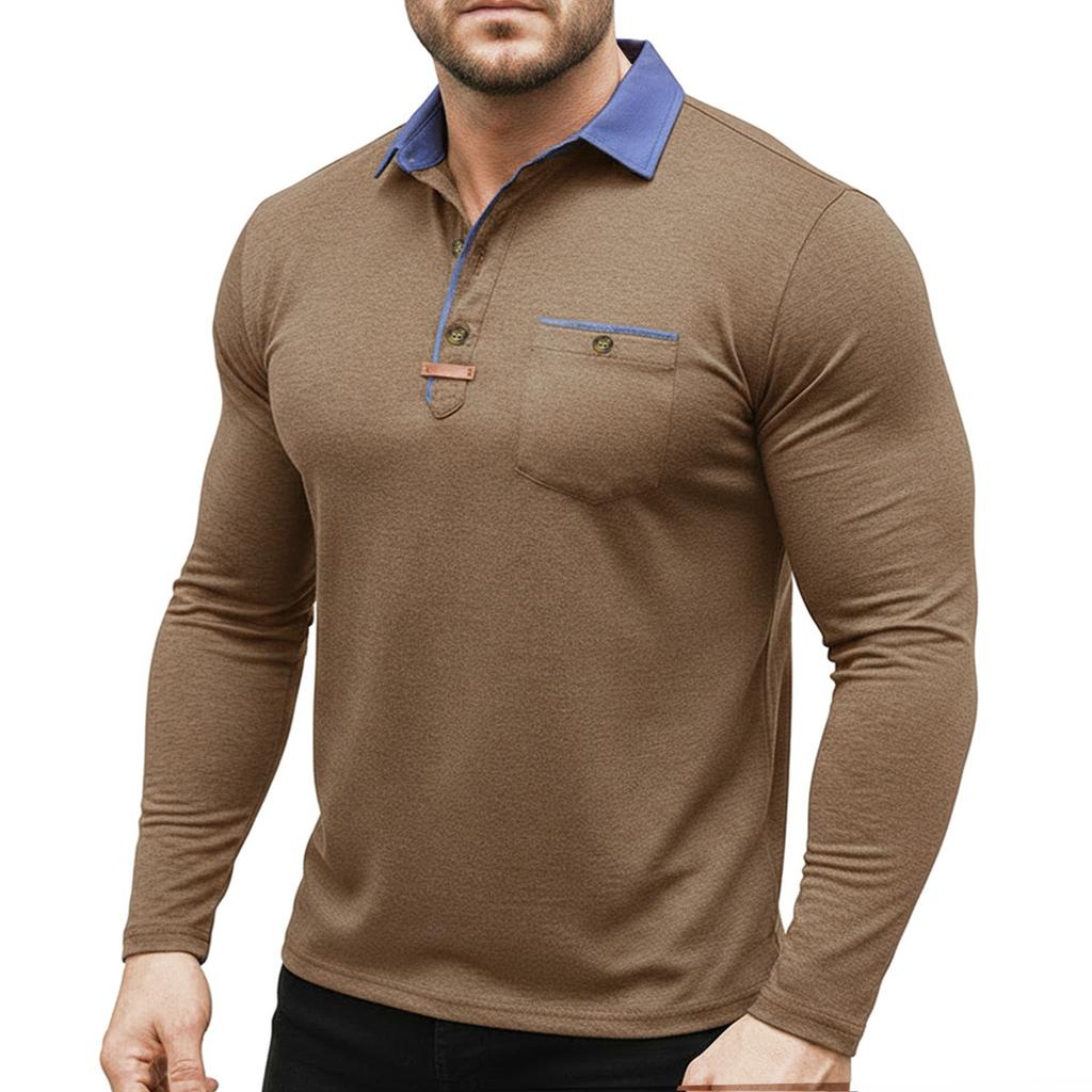 Herrfärg Långärmade Toppar Herr Casual Mode Långärmade Toppar