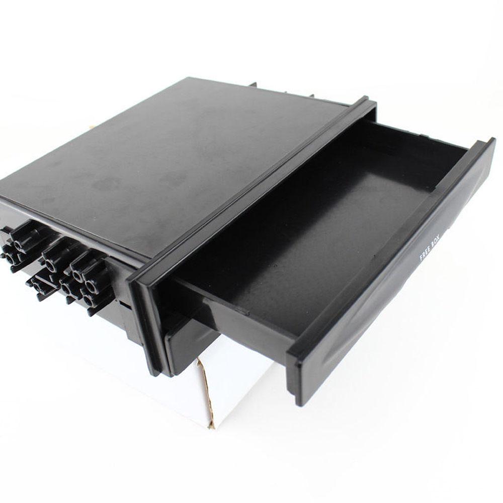 Universal Car Dash Trim Single/Double Din Radio Pocket Stereo Dash Installation Mounting Drawer Kit W/ Cup Holder Storage Box