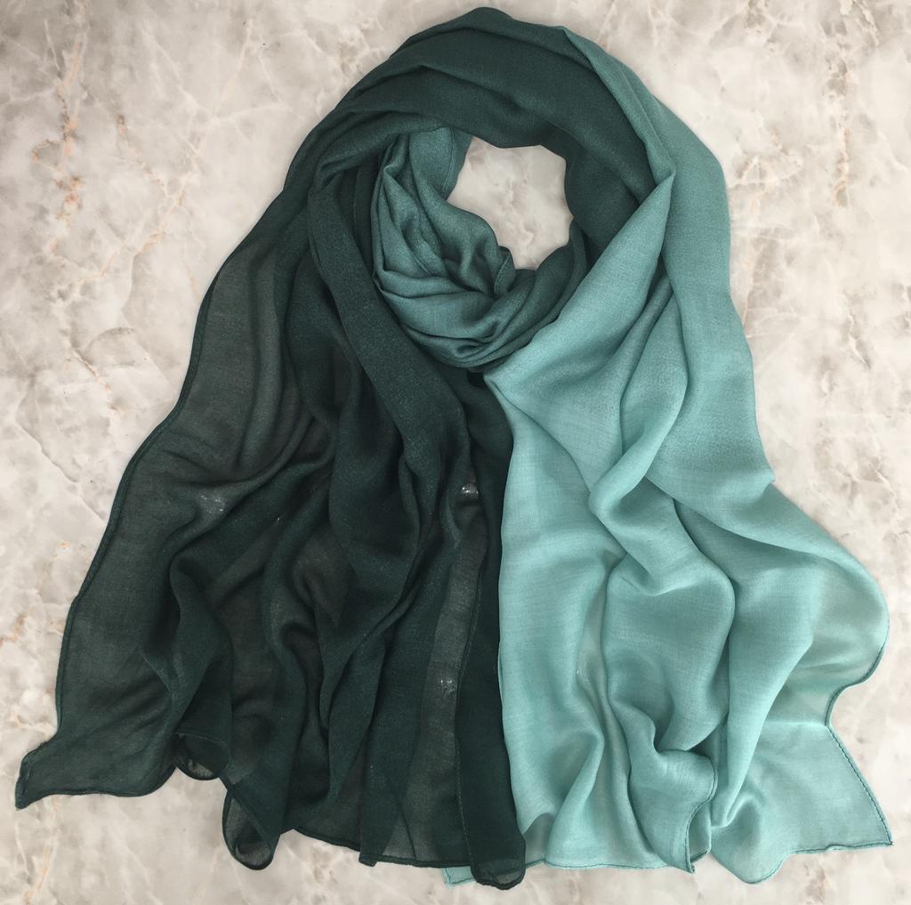 New Bamboo Gradient Modal Scarf Elegant Tie-Dye Muslim Hijab Breathable Sunscreen Headband for Women Summer Lightweight Hijab