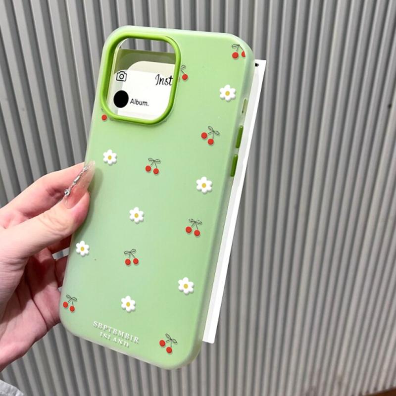 Case For RENO 15F 14F 13F 11 12 13 PRO 11F 12F 8 7 10 Pro Flowers Cherry Pattern Candy Color Matte Soft Cover