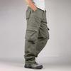 Men's Loose Casual Multi-pocket Work Pants,  Waist Drawstring  Pants