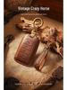 Vintage Leather Genesis Key Cover: Handmade, Genuine Leather Bag Buckle Case for Classic Genesis Models