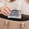 Women Coin Purse, with Metal Hinge And Kiss-lock Design, Lightweight Portable Mini Wallet, with Sequined Glitter Vintage Pouch for Coins Cards