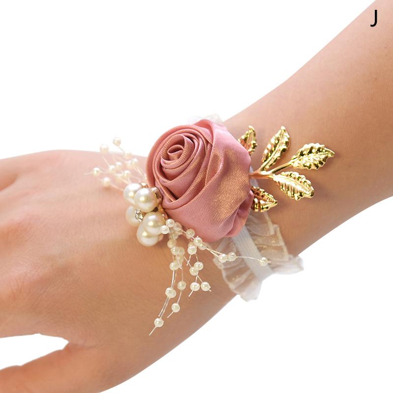 

Браслет подружки невесты из искусственной розы для девочек, свадебные цветы на запястье, лента с жемчугом, свадебные подарки, цветы на запястье, вечерние аксессуары для выпускного вечера as the picture