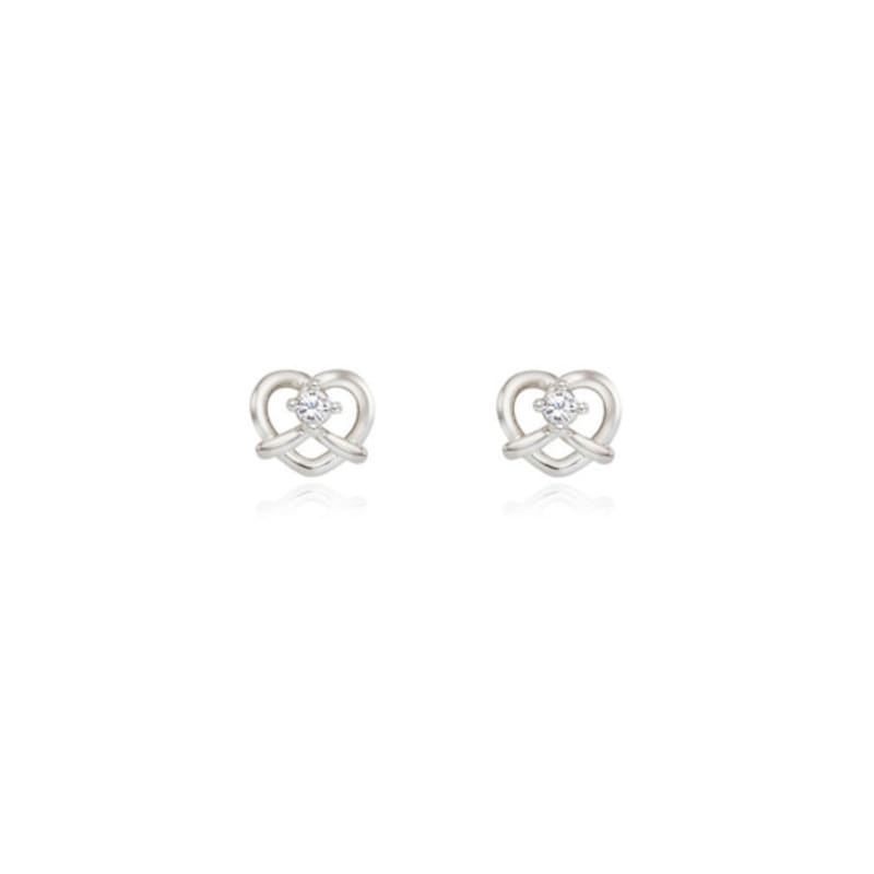

eenie beenie silver pretzel earrings white