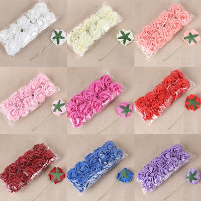 10-50Pcs Rose Artificial Flowers With Stem Foam Fake Roses Wedding Bouquet Centerpieces Decoration Birthday Party DIY Gift Craft