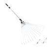 Adjustable Leaf Rake Retractable Expandable Stainless Steel Metal Lawn Yard Garden Hand Tool