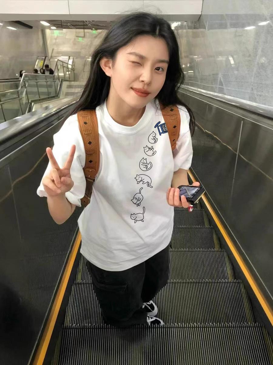 

Women s 2025 New Summer Style White Cotton Short Sleeve Petite Loose Top L хізер сірий колір