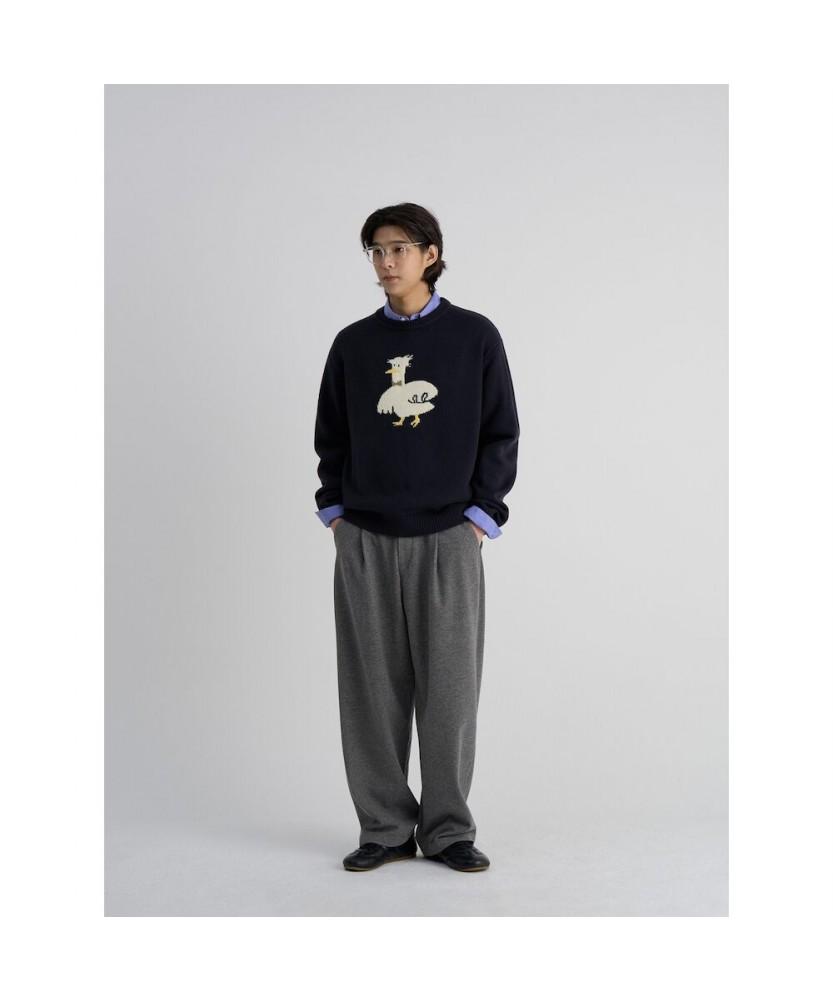 8SECONDS Duck Graphic Round Knit Navy