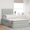 Storage Bed with Mattress Light Grey 120 x 200 cm Velvet