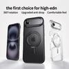 KEYSION Shockproof Transparent Matte Case for MagSafe for iPhone 17 17 Air 360° Magnetic Ring Stand Wireless Charging Phone Back Cover