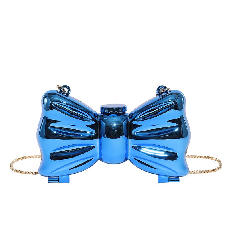 

New acrylic bag glossy pearl flower bag bow mini bag mouth red envelope diagonal span bag синій