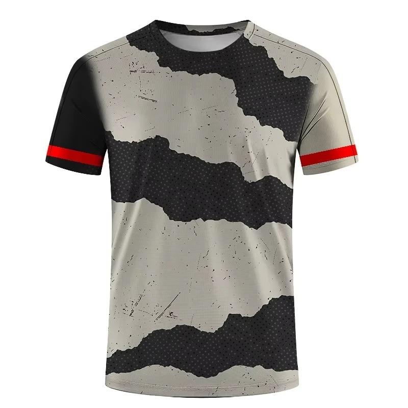 Einfache Mode Sport T-Shirts für Herren Sommer Outdoor Kurzarm Bedruckte T-Shirts Lässig Locker Laufen Fitness T-Shirts Oberteile
