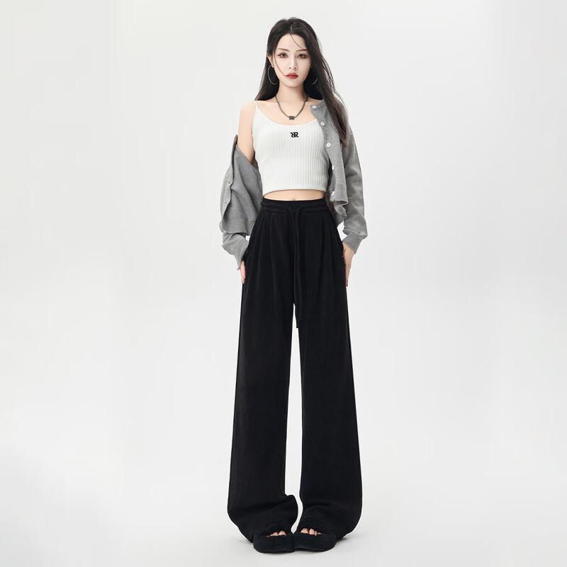 HSTYLE Women's 2025 Relaxed High-Waist Wide-Leg Trousers