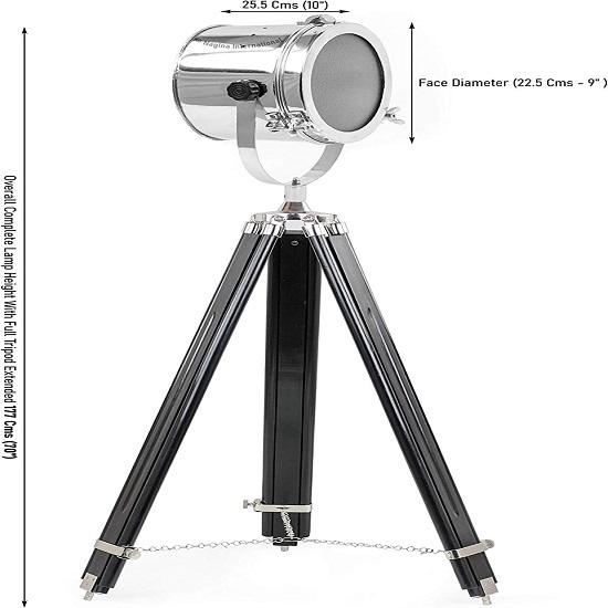 Wooden Floor Lamp with Tripod | 70" Tall Standing Vintage Home Decor Lamp | Modern Living Room & Office Decor |