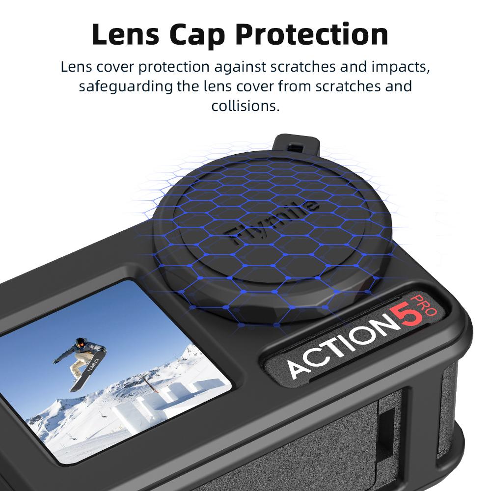 Silicone Case for DJI OSMO Action 5 Pro Body Bumper Protective Cover+Lens Cap Anti-scratch Protector Soft Shell Accessories Set