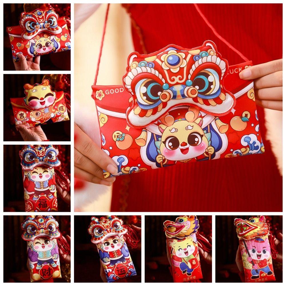 Red New Year Coin Purse Cartoon Lucky Wallet Lovely Red Packet  Spring Festival Supplies