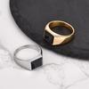 New Metal Glossy Rings for Men Geometric Width Signet Finger Band Rock Punk Style Fashion Ring Jewelry Accessories Wholesale