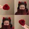 2pcs plush color triangle small grab clip cute cat ears hair claws forehead broken hair bangs clip lamb hair accessories