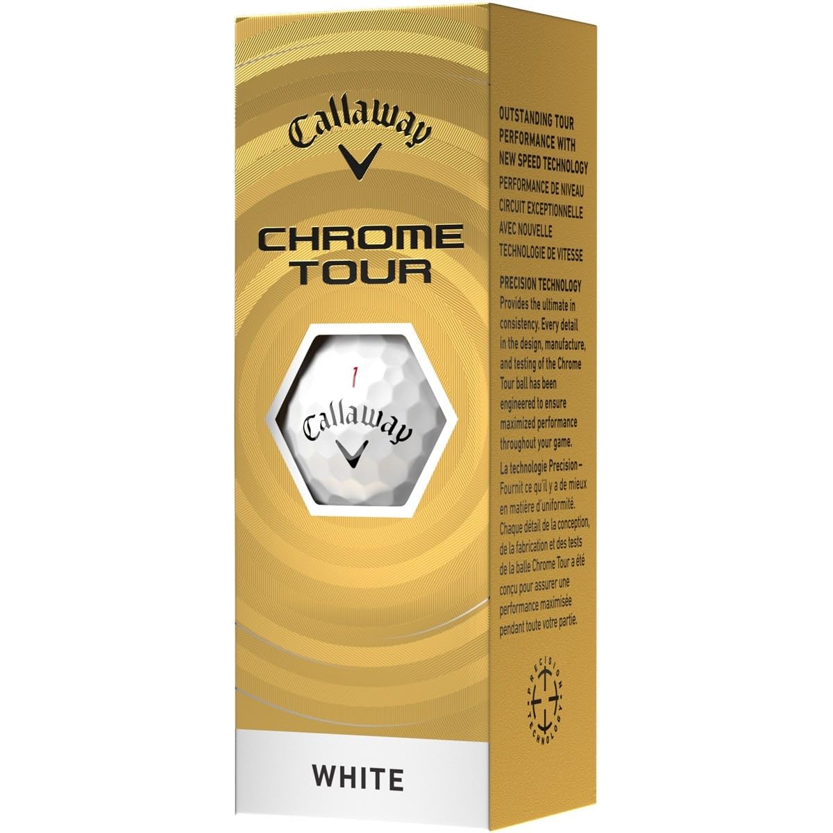 Callaway Golf Ball CHROME TOUR Ball Sleeve (3 pieces) White FF белый
