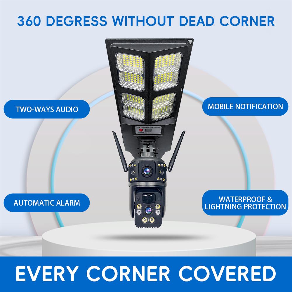 LED Lighting & WiFi 4G Surveillance Cameras, Solar-powered Security IP Cameras, Intelligent Radar-sensing Streetlights