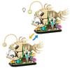 MOC Fossil Monkfish Building Blocks Model Light Emitting Fossil Lantern Fish Bricks Assemble Educational Toys Kids Birthday Gift
